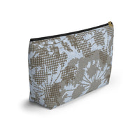 Floral Plaid Accessory Pouch w T-bottom in Aqua